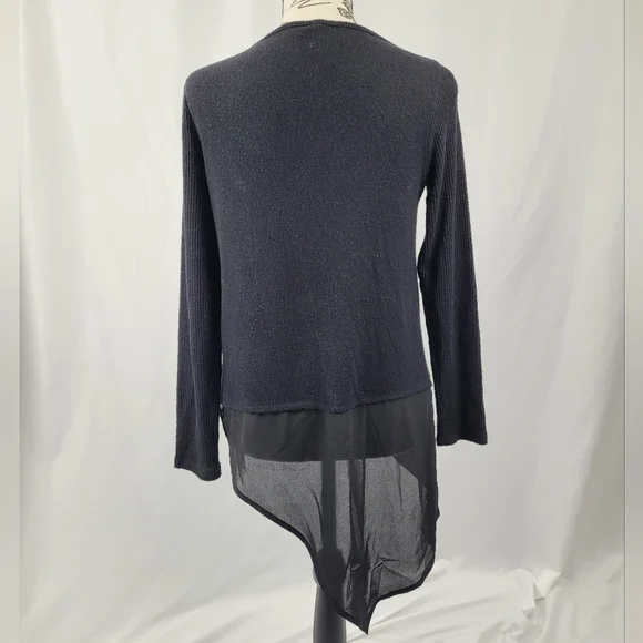 Allison Joy Black Sweater with shear angled bottom layer - Picture 4 of 5